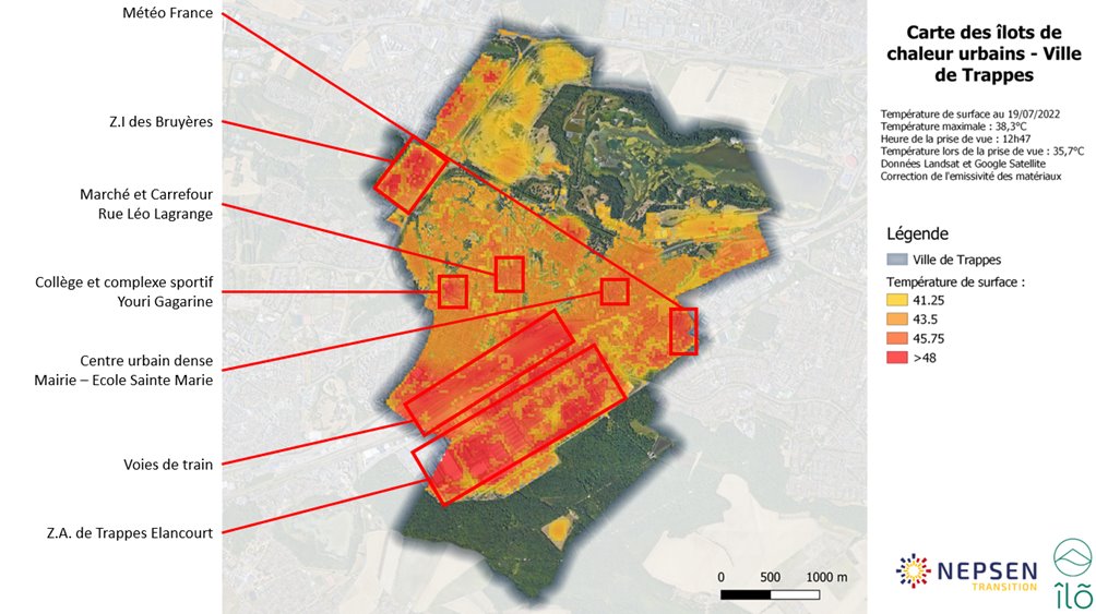Cartographie des températures de surface