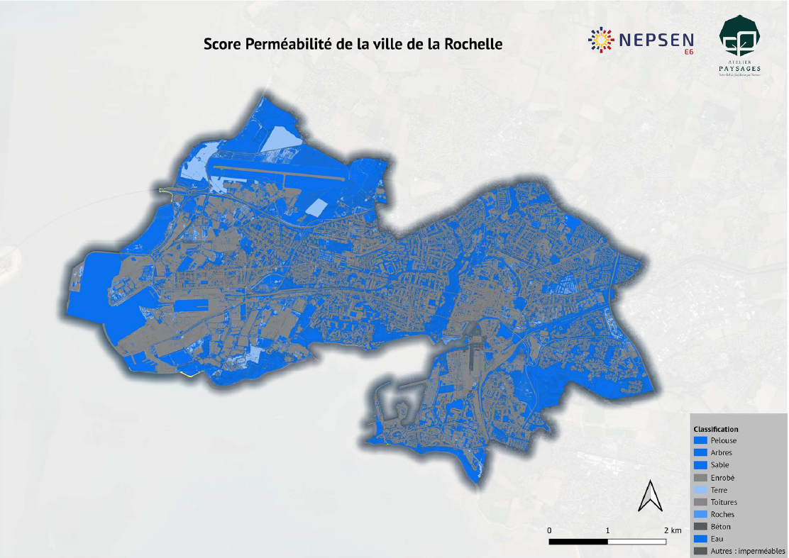 Score Perméabilité de la ville de la Rochelle