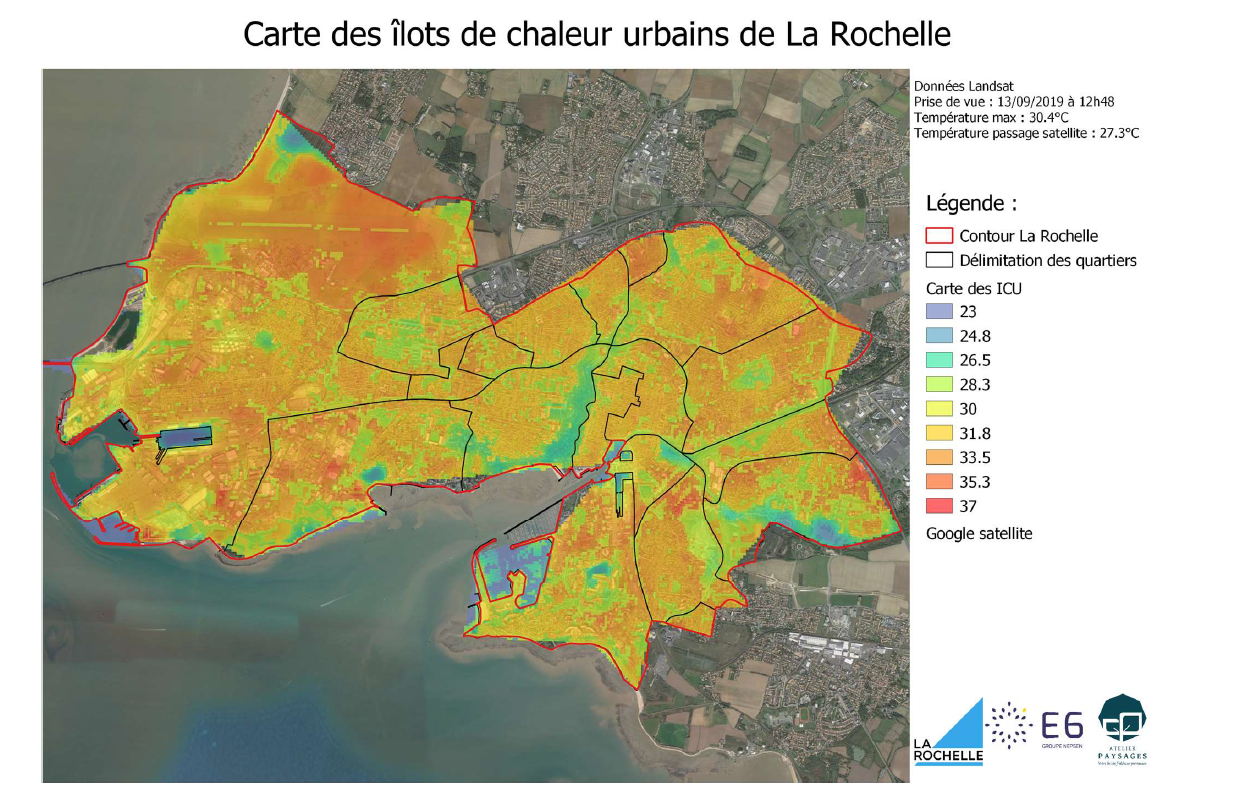Carte des ICU de la ville de la Rochelle